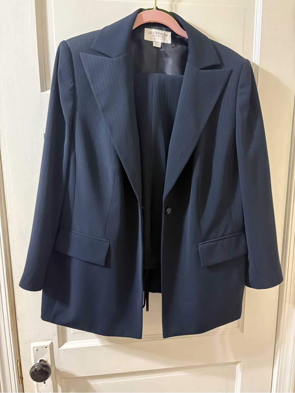 Liz Claiborne Navy Pinstripe Blazer Jacket